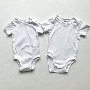 H&M white plain diaper shirts EUC/play 4-6m & 6-9m